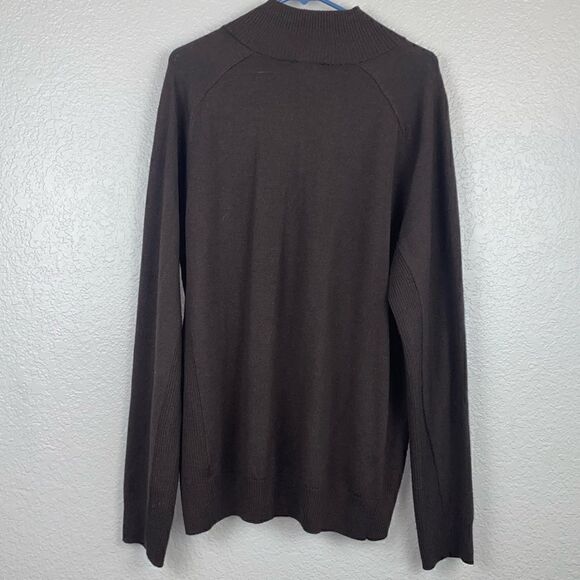 GAP Men's Brown Long Sleeve 100% Wool 1/4 Zip Sweater Extra Large XL - Picture 5 of 9